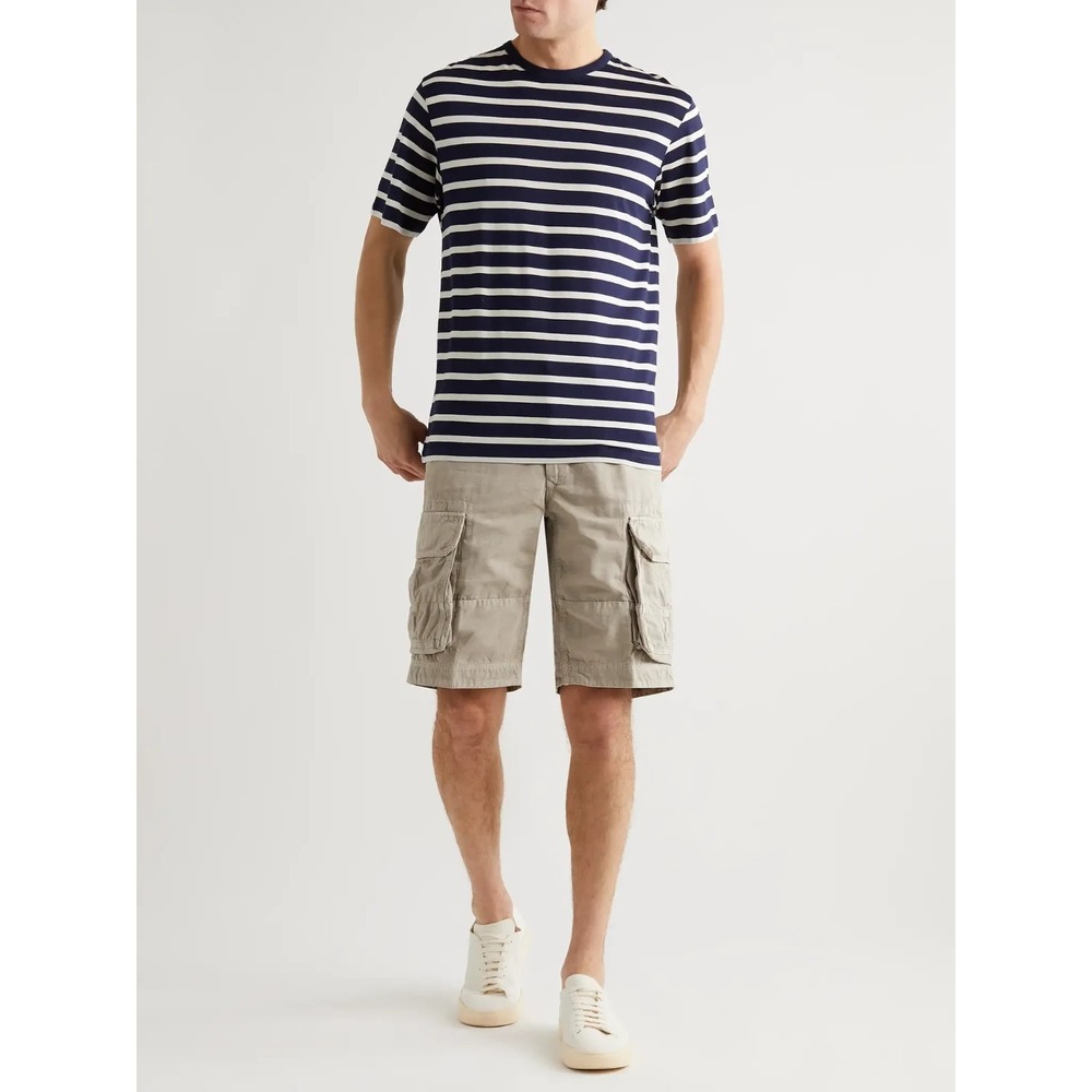 Incotex SLOWEAR Washed Cotton & Linen-Blend‎ Cargo Shorts Neutral Men 30 $310